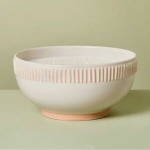 Hearth & Hand Citronella Ceramic Bowl 5-Wick Candle in Soft Cream Tone - NWT